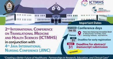 The 2nd International Conference on Translational Medicine and Health Sciences (ICTMHS) di Universitas Diponegoro Semarang | 14-15 September 2018